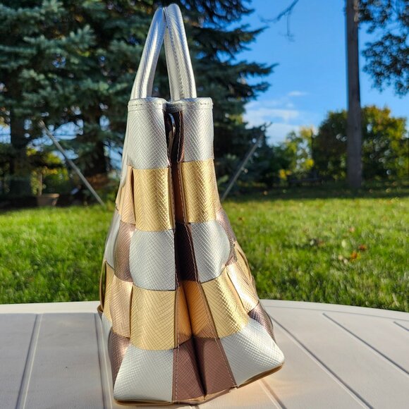 STUNNING GUM GIANNI CHIARINI DESIGN Metallic Woven Handbag Purse BNWT Italy - Picture 8 of 11